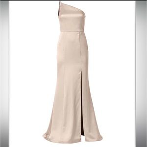 NWOT Amsale Kaia Champagne Satin Size 10